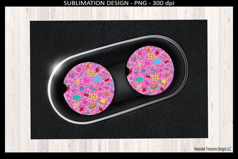 Pink Retro Sticker Icon Tumbler Wrap PNG Bundle – 20oz Straight Sublimation Design, Car Coaster & Pen Wrap Set, Teacher Gift Sublimation Keepsake Treasures Designs LLC. 