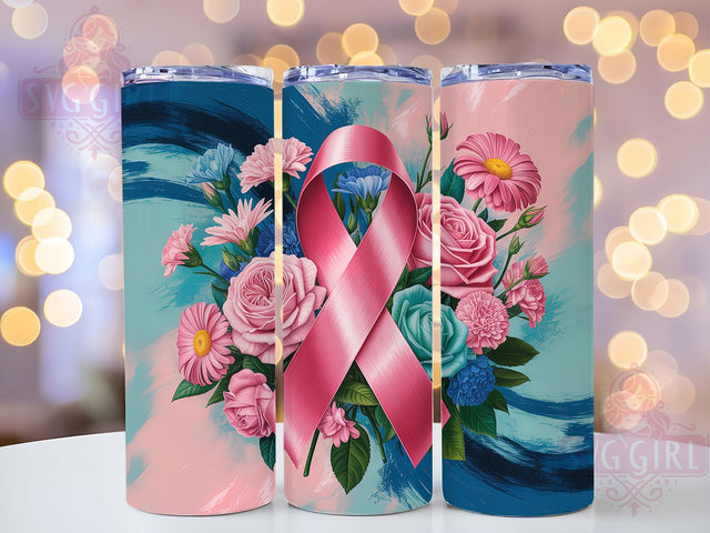 Pink Ribbon Awareness 20oz Tumbler, Pink Ribbon, Awareness Tumbler, Survivor Support, Hope Strength, Sublimation Wrap, 20Oz Tumbler Sublimation SvggirlplusArt 