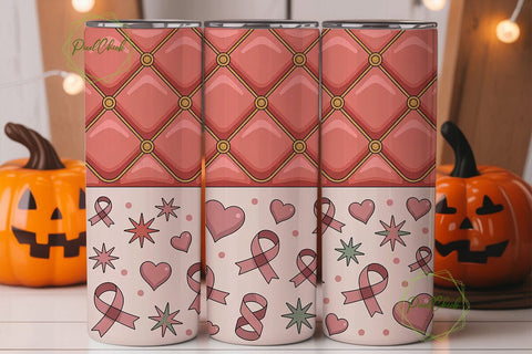 Pink Ribbon Awareness Tumbler Wrap Sublimation PixelChick 