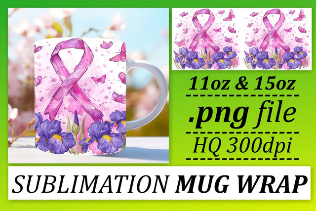 Pink Ribbon Breast Cancer Design – 11oz & 15oz Mug Sublimation Sublimation afrosvg 