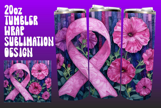 Pink Ribbon Breast Cancer Floral Sublimation afrosvg 