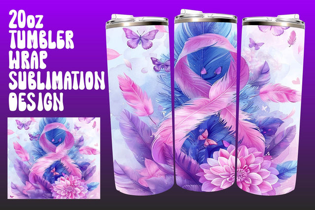 Pink Ribbon Cancer Awareness Tumbler Sublimation afrosvg 