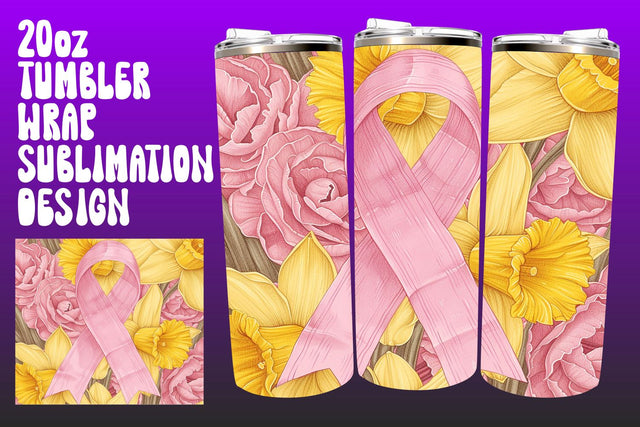 Pink Ribbon Cancer Awareness Tumbler Sublimation afrosvg 
