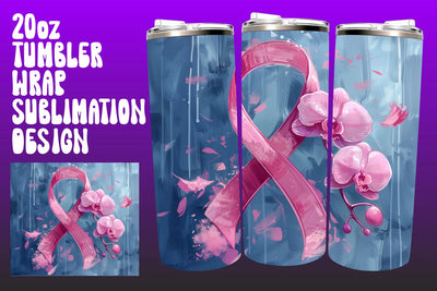 Pink Ribbon Cancer Tumbler Wrap Sublimation afrosvg 