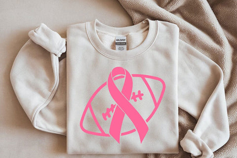Pink Ribbon Football Svg, Breast Cancer Awareness Svg, Hope Ribbon, Strong Women SVG DesignDestine 