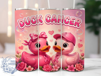 Pink Ribbon Hope Duck 20oz Tumbler, Cancer Awareness, Support Duck, Awareness Design, Hope Theme, Skinny Tumbler, Sublimation PNG Sublimation ToriDesigns 