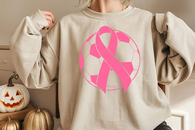Pink Ribbon Soccer Svg, Breast Cancer Awareness Svg, Hope Ribbon, Strong Women SVG DesignDestine 