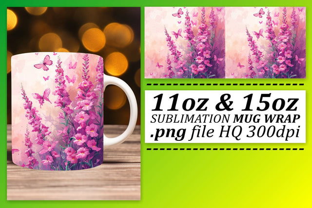 Pink Ribbon Support Wrap – Sublimation for 11oz & 15oz Mugs Sublimation afrosvg 