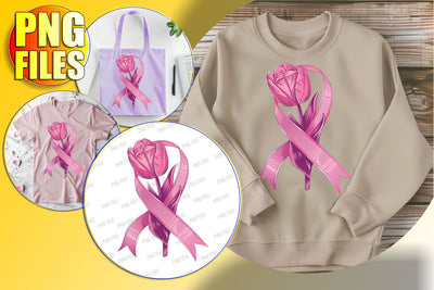 Pink Ribbon Watercolor Art for Sublimation Sublimation afrosvg 