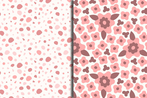 Pink Romantic Coquette Seamless Patterns Digital Pattern Rin Green 