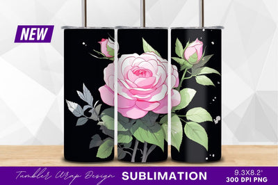 Pink rose blossom with buds clipart png Sublimation Regulrcrative 