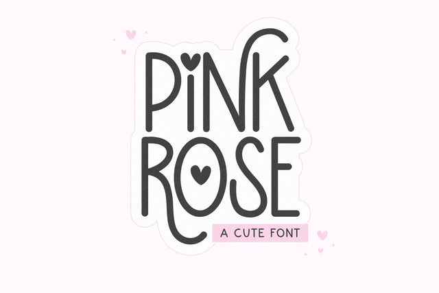 Pink Rose - Cute Valentine's Day Font Font KA Designs 
