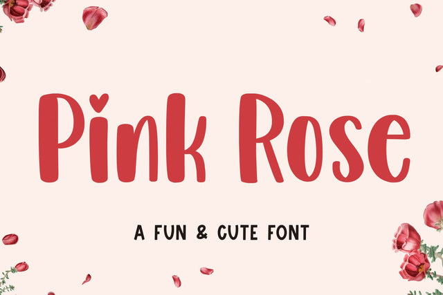 Pink Rose Font Mozarella 