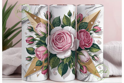 Pink Rose Gold Marble 20oz Tumbler Sublimation PixelChick 