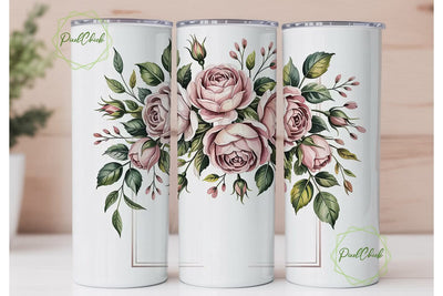 Pink Roses & Bible Verse 20oz Tumbler Sublimation PixelChick 