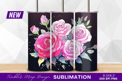 Pink roses bouquet floral design illustration Sublimation Regulrcrative 