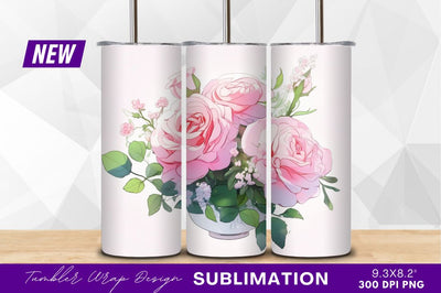 Pink roses bouquet in white vase clipart png Sublimation Regulrcrative 