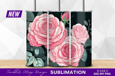 Pink roses floral illustration clipart png Sublimation Regulrcrative 