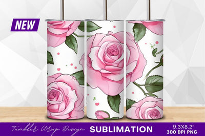 Pink roses floral pattern clipart png Sublimation Regulrcrative 