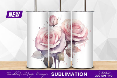 Pink roses floral watercolor clipart png Sublimation Regulrcrative 