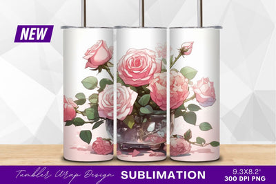 Pink roses in vase clipart png Sublimation Regulrcrative 