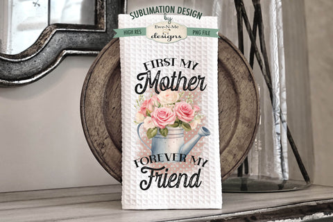Pink Roses Mothers Day Towel Sublimation Design - Mothers Day Designs Sublimation Ewe-N-Me Designs 