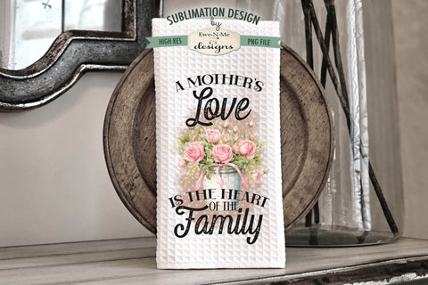 Pink Roses Mothers Day Towel Sublimation Design - Mothers Day Designs Sublimation Ewe-N-Me Designs 