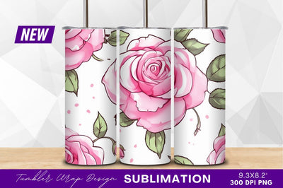 Pink roses seamless pattern clipart png Sublimation Regulrcrative 