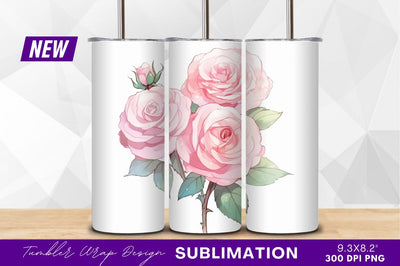 Pink roses watercolor style clipart png Sublimation Regulrcrative 