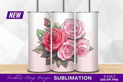 Pink roses with leaves clipart png Sublimation Regulrcrative 