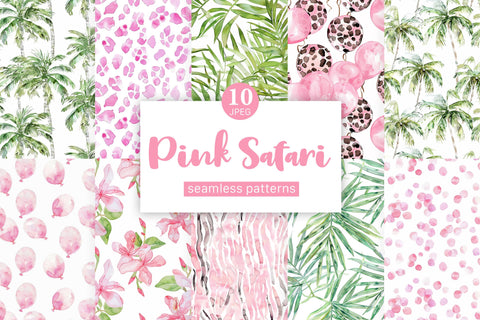 Pink Safari Digital Papers | Nursery Seamless Pattern Digital Pattern GlamArtZhanna 