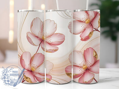 Pink Sakura Marble Tumbler, Cherry Blossom Wrap, Elegant Sakura Cup, 20oz Sublimation Wrap, Stylish Marble Design Tumbler, Artistic Pink Sakura Cup, Nature Blossom Theme Wrap Sublimation ToriDesigns 