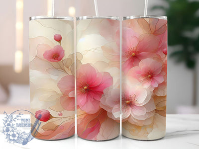 Pink Sakura Marble Tumbler, Cherry Blossom Wrap, Elegant Sakura Cup, 20oz Sublimation Wrap, Stylish Marble Design Tumbler, Artistic Pink Sakura Cup, Nature Blossom Theme Wrap Sublimation ToriDesigns 