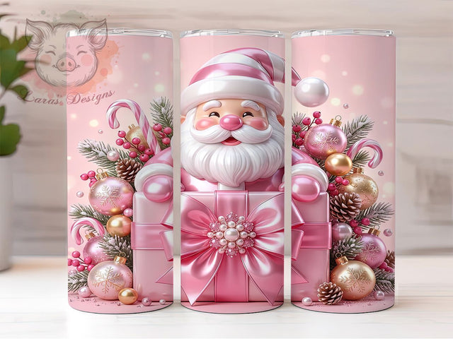 Pink Santa Gift Box 20oz Tumbler, Pink Santa Gift Box, Santa Gift Box, Pink Santa Tumbler, Santa Tumbler PNG, Gift Box Tumbler, Pink Santa PNG, Christmas Santa PNG Sublimation Lara' s Designs 