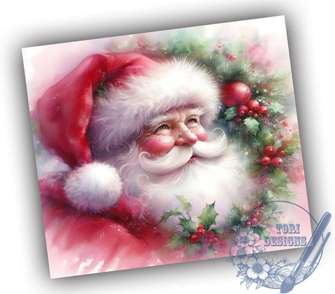 Pink Santa Tumbler, Christmas Santa Wrap, 20oz Sublimation Design, Holiday Drinkware, Cute Santa Decor, Festive Tumbler, Winter Holiday Gift Sublimation ToriDesigns 