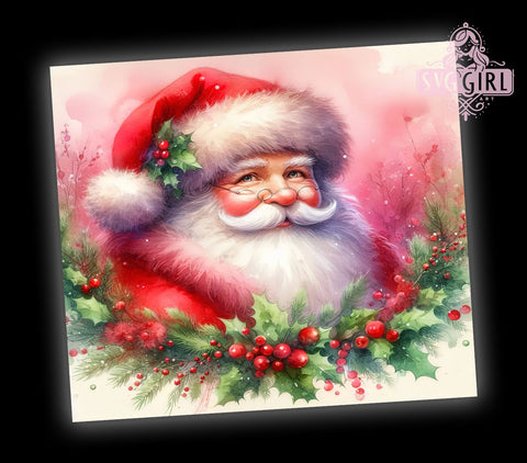 Pink Santa Tumbler Wrap, Christmas Tumbler Design, 20oz Sublimation PNG, Cute Santa Drinkware, Holiday Gift Idea, Festive Tumblers, Winter Decor PNG, Santa Claus Sublimation Design Sublimation SvggirlplusArt 