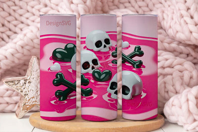 Pink Skull 20oz Tumbler Wrap Sublimation DesignSVG 