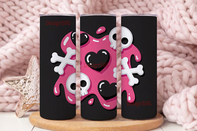 Pink Skull 20oz Tumbler Wrap Sublimation DesignSVG 