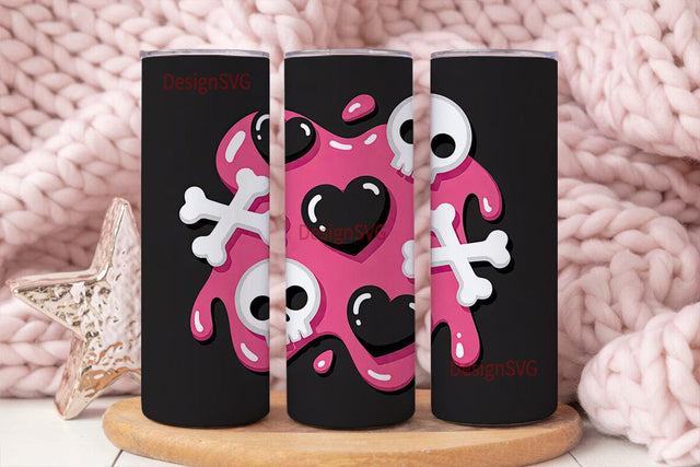 Pink Skull 20oz Tumbler Wrap Sublimation DesignSVG 