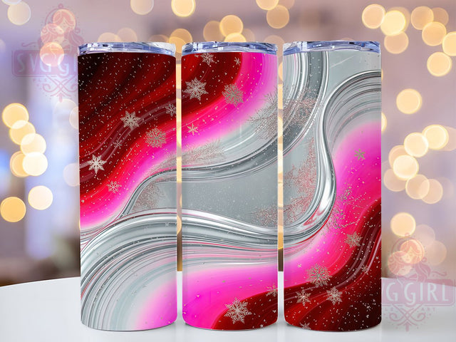 Pink Snowflake Winter Tumbler, Winter Snowflake Art, Pink Winter Tumbler, 20Oz Wrap Design, Winter Sublimation, Snowflake Pattern, Pastel Winter Theme Sublimation SvggirlplusArt 