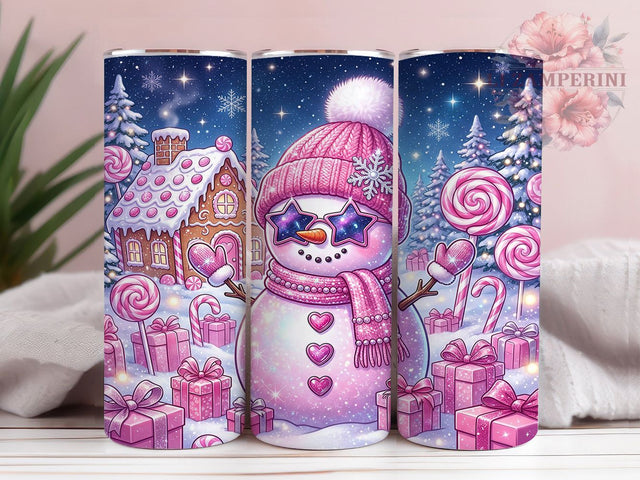 Pink Snowman Christmas 20oz Tumbler, Pink Snowman, Christmas Snowman, Pink Christmas, Snowman Tumbler, Pink Snowman PNG, Christmas Tumbler, Snowman Tumbler PNG Sublimation Li Zamperini 