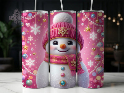 Pink Snowman Face 20oz Tumbler, Pink Snowman Face, Snowman Face Tumbler, Pink Snowman Tumbler, 20oz Tumbler Wrap, Snowman Face PNG, Pink Snowman PNG, Winter Tumbler PNG Sublimation SvggirlplusArt 