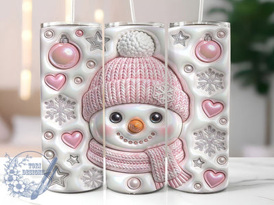 Pink Snowman Face 20oz Tumbler, Pink Snowman Face, Snowman Face Tumbler, Pink Snowman Tumbler, 20oz Tumbler Wrap, Snowman Face PNG, Pink Snowman PNG, Winter Tumbler PNG Sublimation ToriDesigns 