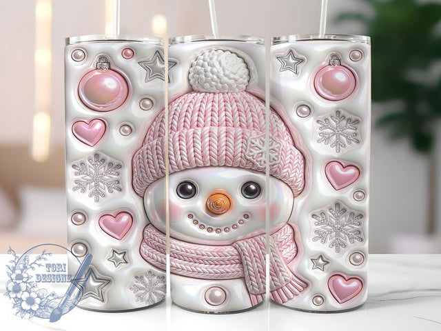 Pink Snowman Face 20oz Tumbler, Pink Snowman Face, Snowman Face Tumbler, Pink Snowman Tumbler, 20oz Tumbler Wrap, Snowman Face PNG, Pink Snowman PNG, Winter Tumbler PNG Sublimation ToriDesigns 