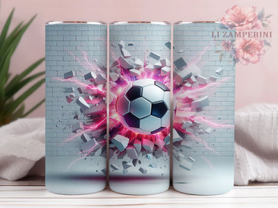 Pink Soccer Ball 20oz Athletic Tumbler, Pink Soccer Tumbler, Soccer Ball Design, Sports Wrap, 20oz Sublimation, Athletic Gift, Girl Soccer Decor, Seamless Pattern Sublimation Li Zamperini 