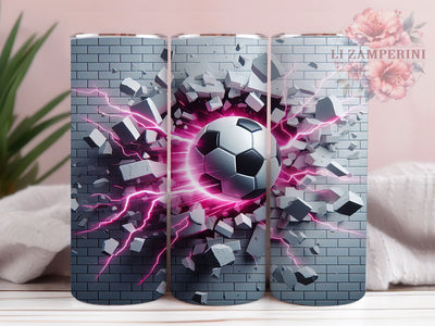 Pink Soccer Ball 20oz Athletic Tumbler, Pink Soccer Tumbler, Soccer Ball Design, Sports Wrap, 20oz Sublimation, Athletic Gift, Girl Soccer Decor, Seamless Pattern Sublimation Li Zamperini 