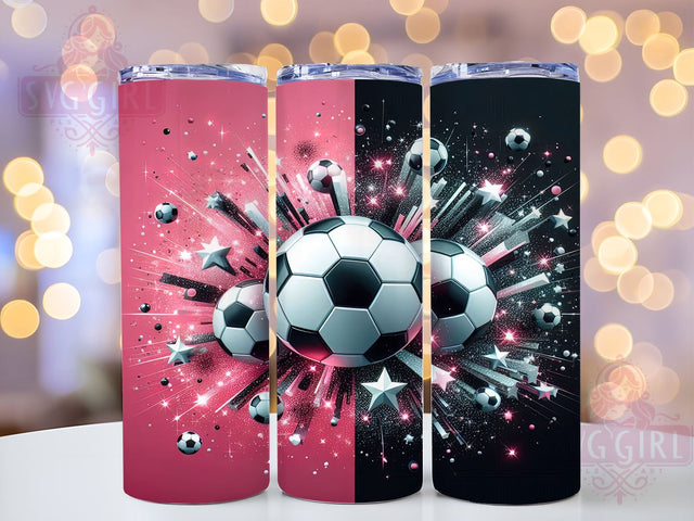 Pink Soccer Tumbler Wrap, Soccer Woman Design, 20oz Sublimation Wrap, Digital Download Tumbler, Female Soccer Player Art, Sports Drinkware, Soccer Gift for Her, Athletic Tumbler Design Sublimation SvggirlplusArt 