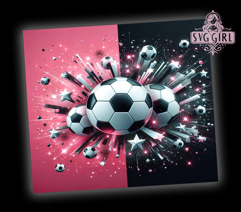 Pink Soccer Tumbler Wrap, Soccer Woman Design, 20oz Sublimation Wrap, Digital Download Tumbler, Female Soccer Player Art, Sports Drinkware, Soccer Gift for Her, Athletic Tumbler Design Sublimation SvggirlplusArt 