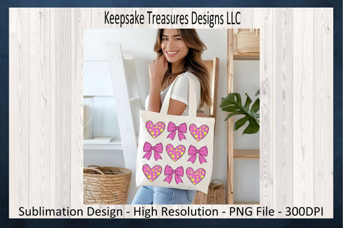 Pink Softball Hearts and Coquette Bows, Spring Sport, Sublimation Png, Softball T-Shirt Design, Digital Download Sublimation Keepsake Treasures Designs LLC. 