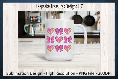 Pink Softball Hearts and Coquette Bows, Spring Sport, Sublimation Png, Softball T-Shirt Design, Digital Download Sublimation Keepsake Treasures Designs LLC. 